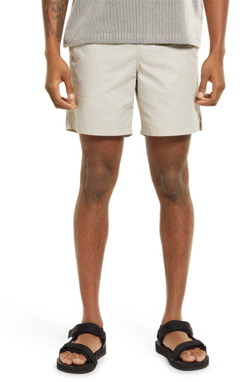 Bp. Elastic Waist Shorts In Grey Owl Size X-Large