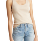 Treasure & Bond X-Large Beige Oatmeal Scoop Rib Tank Top