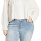 Treasure & Bond Shiffly Tie Neck Eyelet Top In Ivory Size 3X