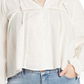 Treasure & Bond Shiffly Tie Neck Eyelet Top In Ivory Size 3X