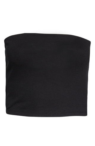 Black BP Ribbed Tube Top in Organic Cotton Blend Size 1X