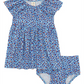 Tucker + Tate Blue Animal Dot Flutter Sleeve Dress & Bloomers Set - Size 6M