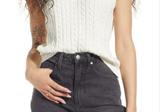 Ivory Bp. Cable Knit Sweater Vest - Size Large