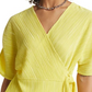 Halogen Plissé Wrap Top - Yellow Celandine - Size Large