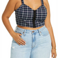BP. Women's Navy Thicket Plaid Corset Tank Size 1X