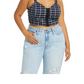 BP. Women's Navy Thicket Plaid Corset Tank Size 1X