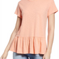 Caslon(R) Peplum T-Shirt In Coral Pink Size Xx-Large
