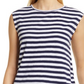 Caslon Tie Back Cap Sleeve Cotton Top Size X-Small in Navy White Charm Stripe