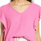 Medium Size Caslon V-Neck Ruffle Sleeve Top in Pink Ibis - Nordstrom