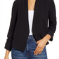 Medium Size Black Halogen Open Front Blazer