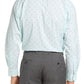 Nordstrom Green Uni Geo Flowers Dress Shirt - Size 15-32 Non-Iron Traditional Fit