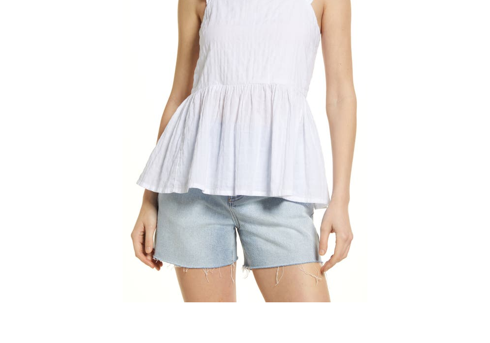 Treasure & Bond Women's White Ruffle Strap Tank Size X-Small