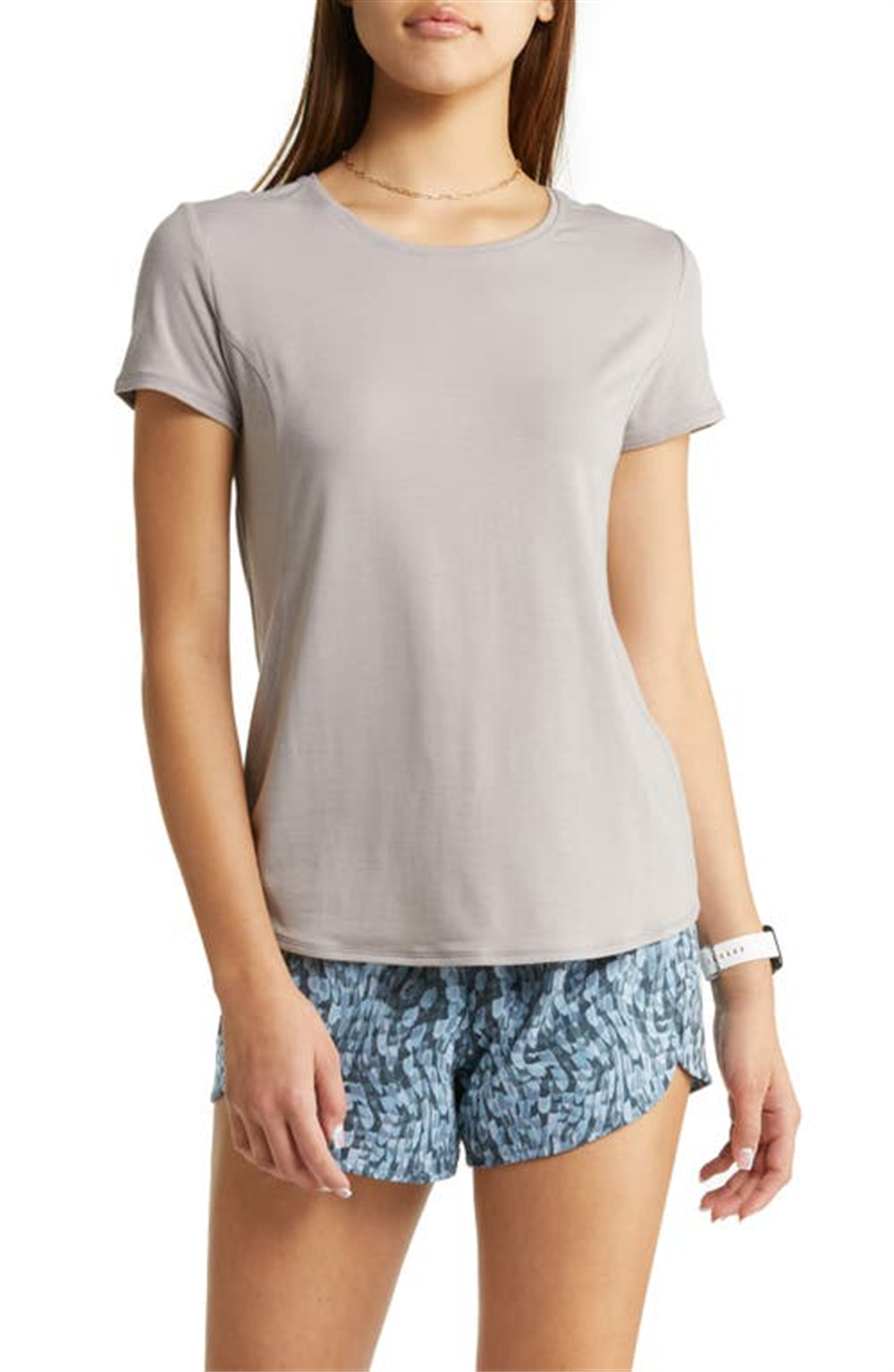 Zella Women's Grey Zinc Energy Strength T-Shirt Size X-Small