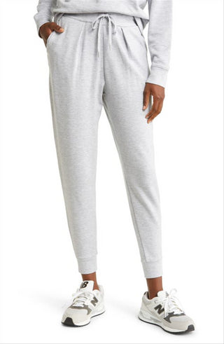 Zella Women's Grey Light Heather Cozy Pocket Slim Joggers Size Large