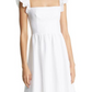 Reformation Lucila Ruffle Linen Dress in White , Size 6