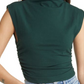 Reformation Women's Forest Green Lindy Ruched Crop Top Size Small