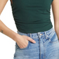 Reformation Women's Forest Green Lindy Ruched Crop Top Size Small