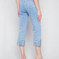 Charlie B - Embroidered Cuff Cropped Jean