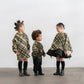 Omamimini - Girls' Plaid Ruffle Terry Dress