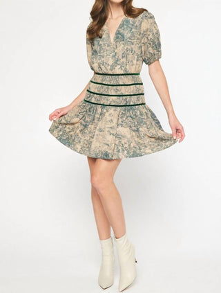 Entro - Forest Toile Mini Dress