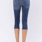 Judy Blue - Mid-rise Contrast Patch Skinny Capri Jeans
