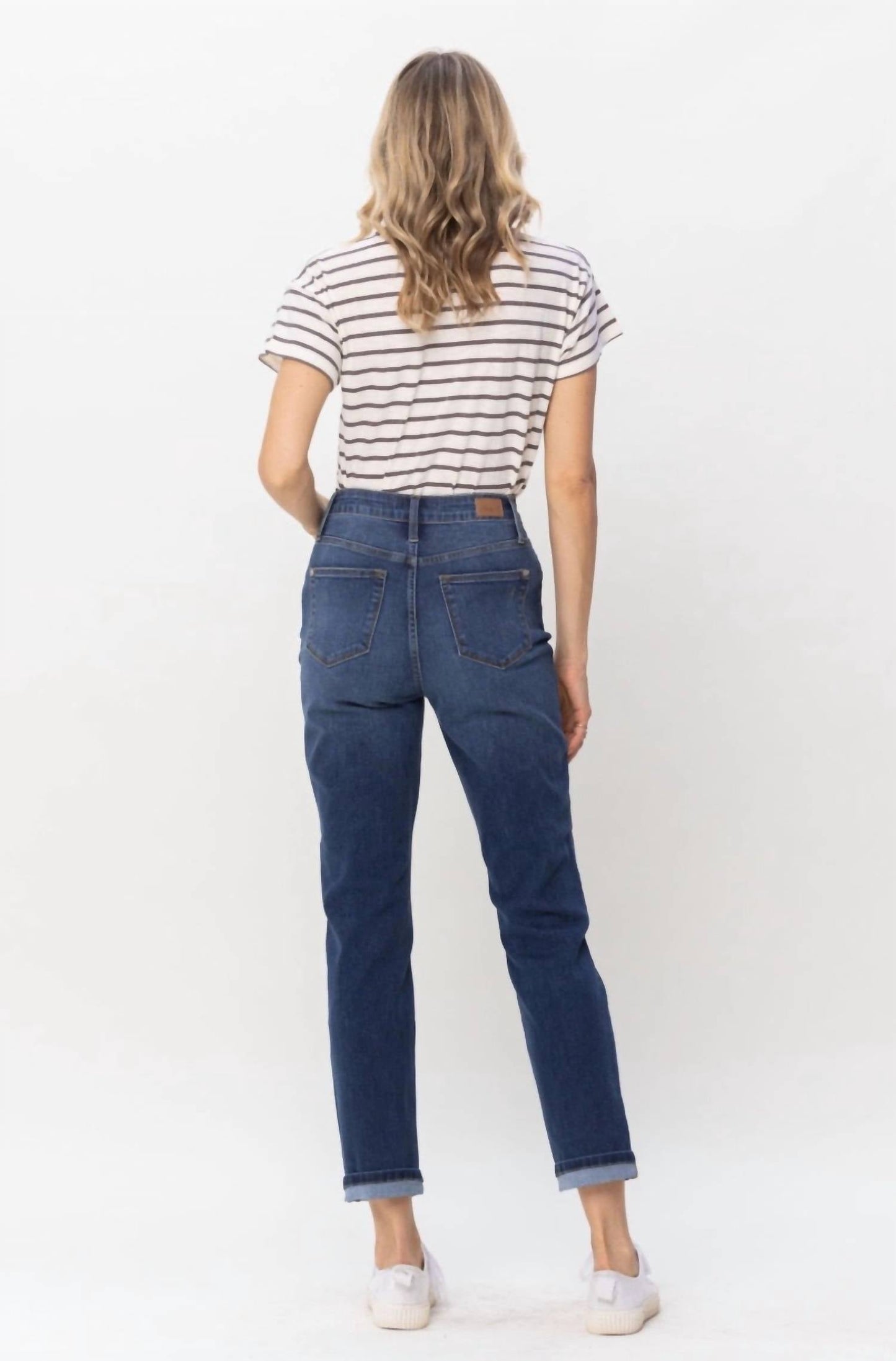 Judy Blue - High Rise Cool Denim Cuffed Boyfriend Jean