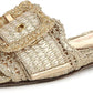 Sam Edelman - Women's Bambi Metallic Raffia Slide Sandals