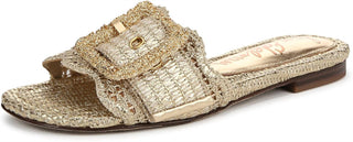 Sam Edelman - Women's Bambi Metallic Raffia Slide Sandals
