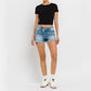 Vervet By Flying Monkey - High Rise Distressed Criss Cross Shorts
