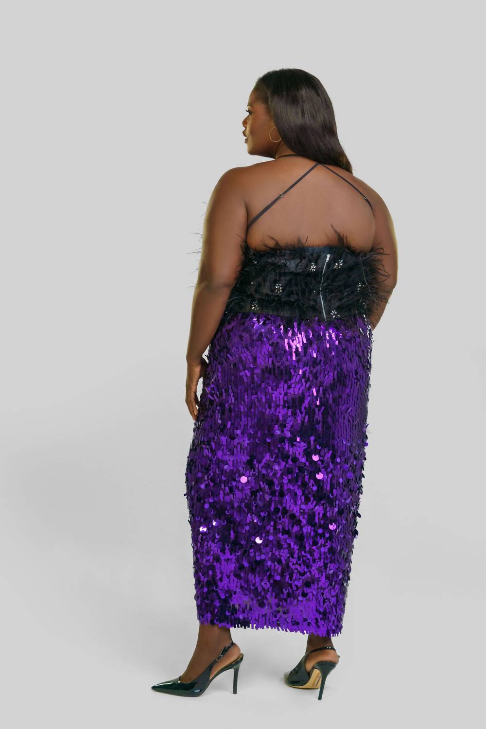 La Fuori - Salena Satin Feather Top - Plus