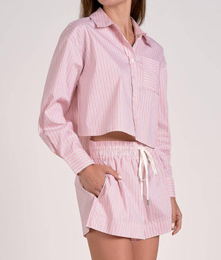 Elan - Button Down Crop Top