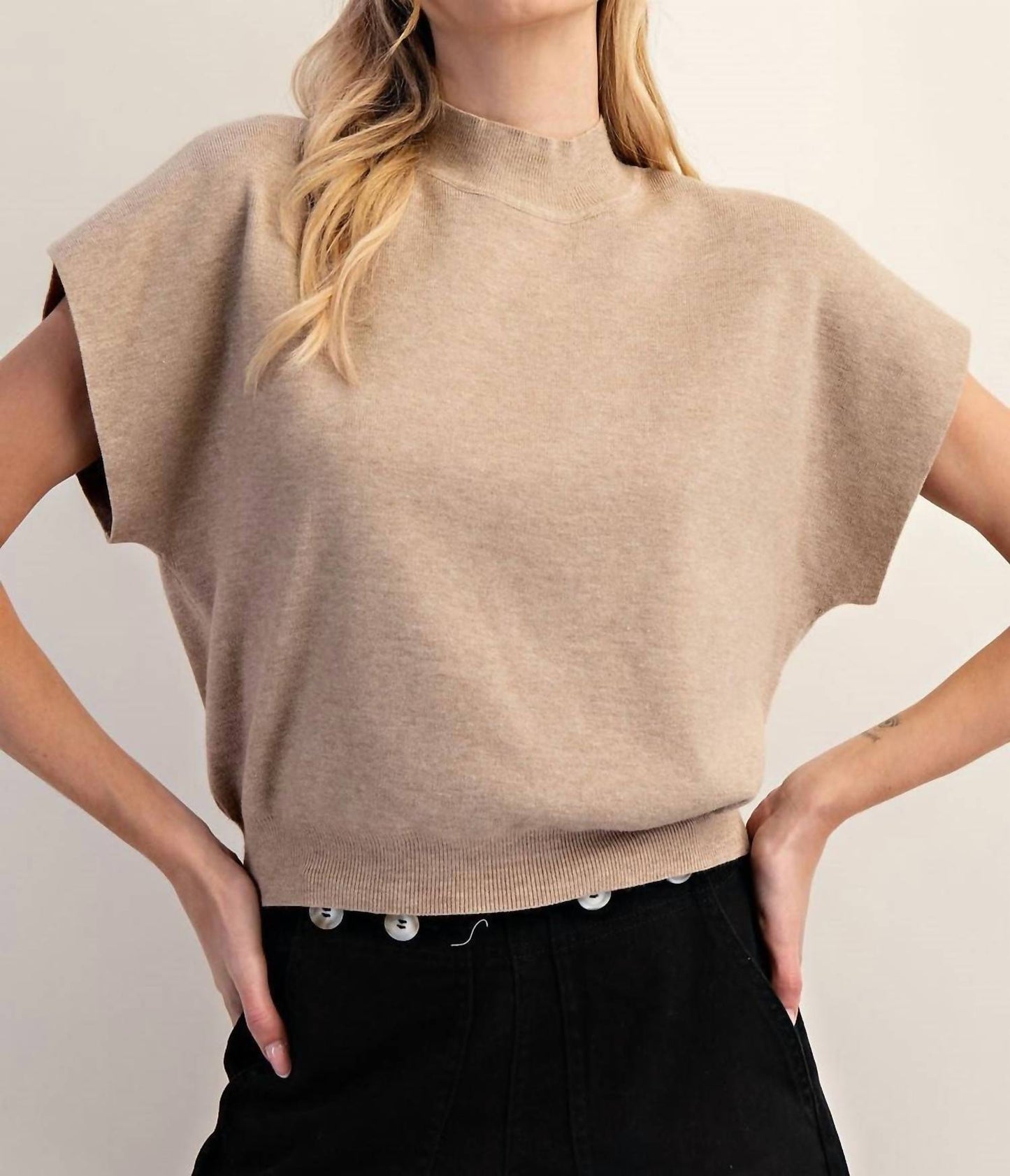 Ee:Some - Haven Mock Neck Knit Top