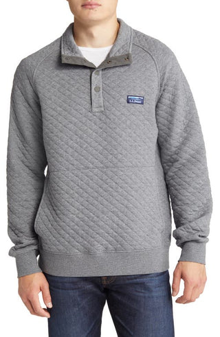 LLBean Quilted Sweatshirt - Gray Heather