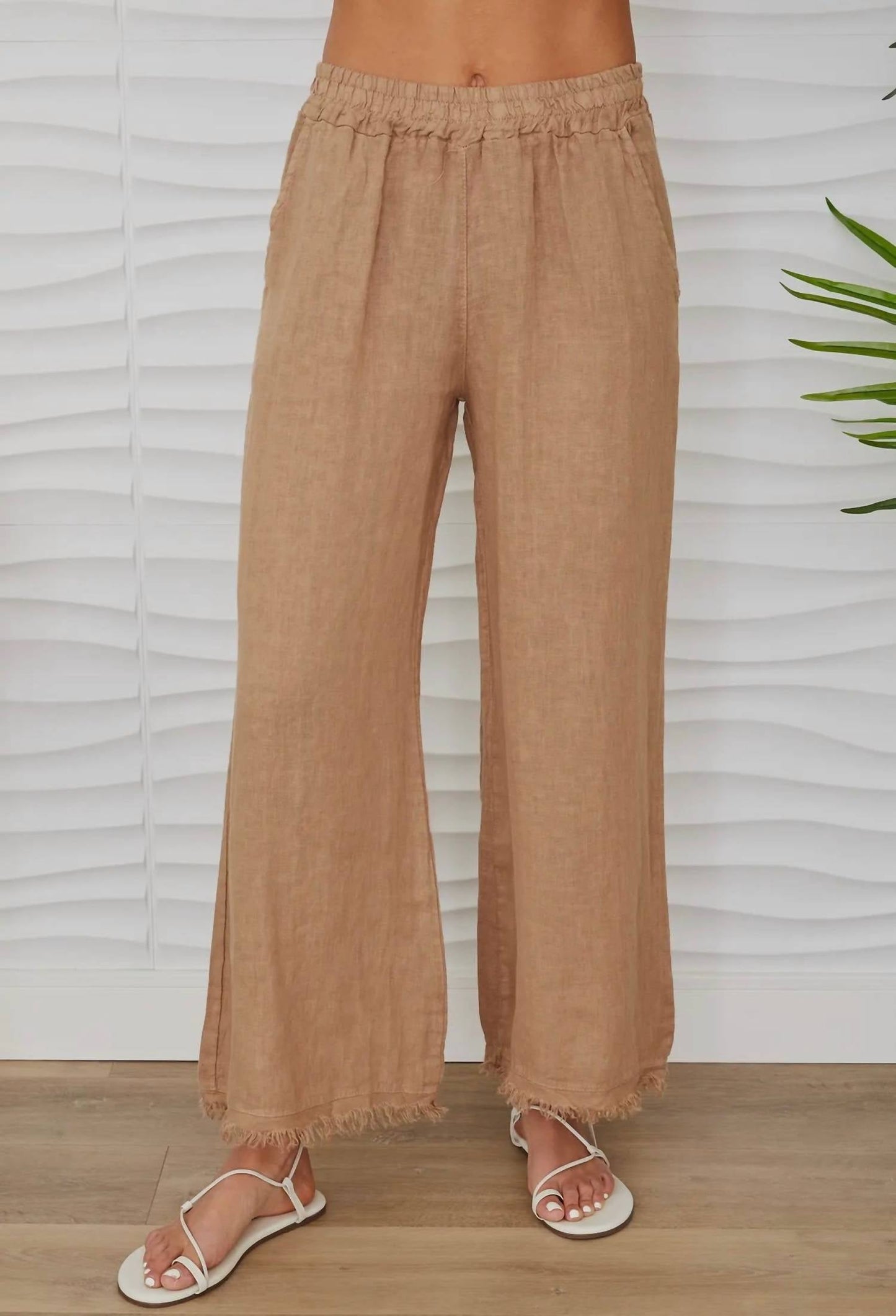 Milio Milano - Tina Linen Distressed Hem Pants
