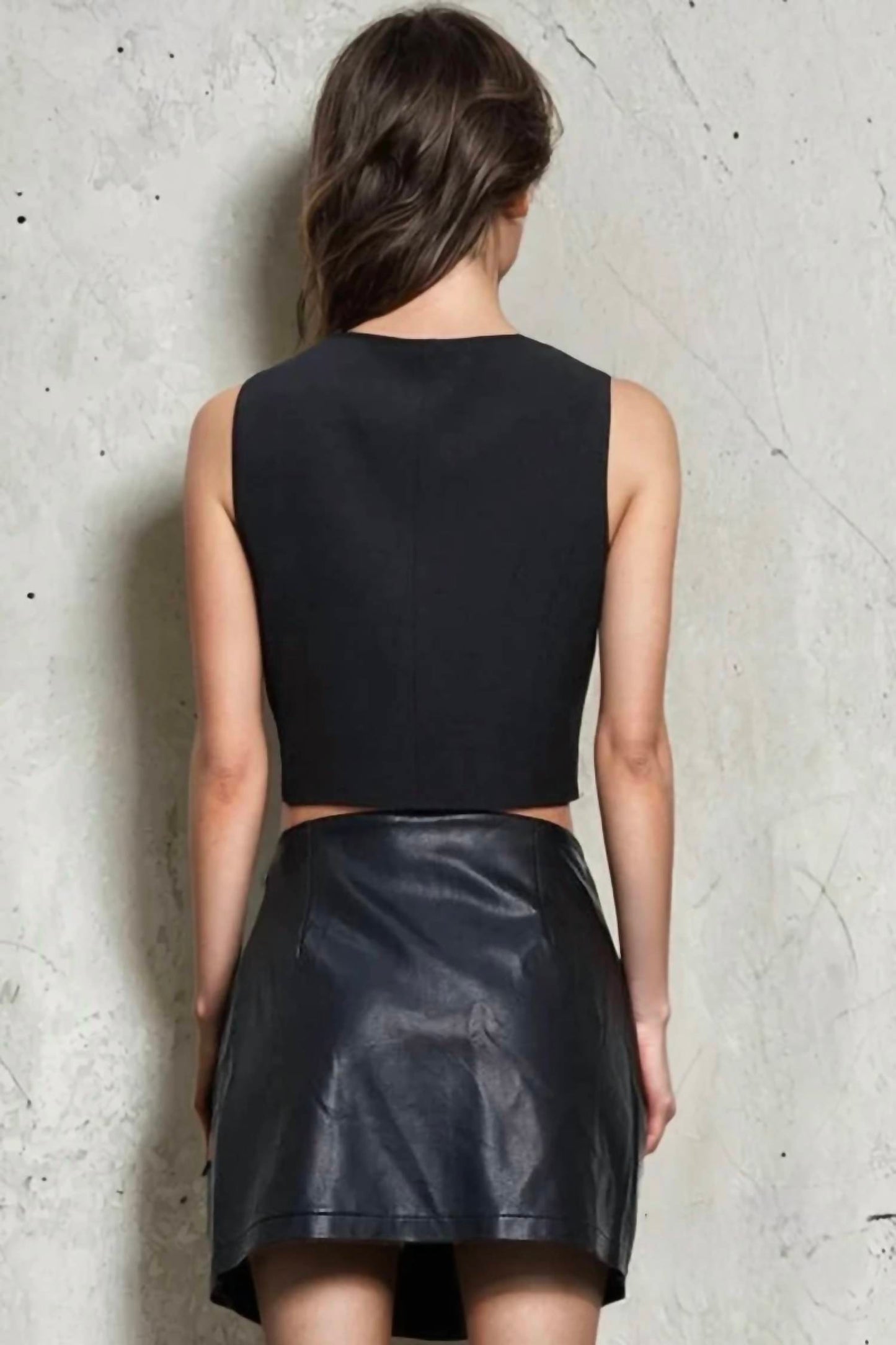 Coalition La - Mia Allure Vegan Leather Vest And Skirt Set