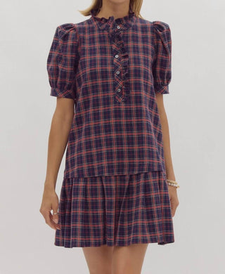 Entro - Plaid To Meet You Dress