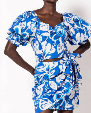 Cleobella - Rayna Floral Print Puff Sleeve Crop Top