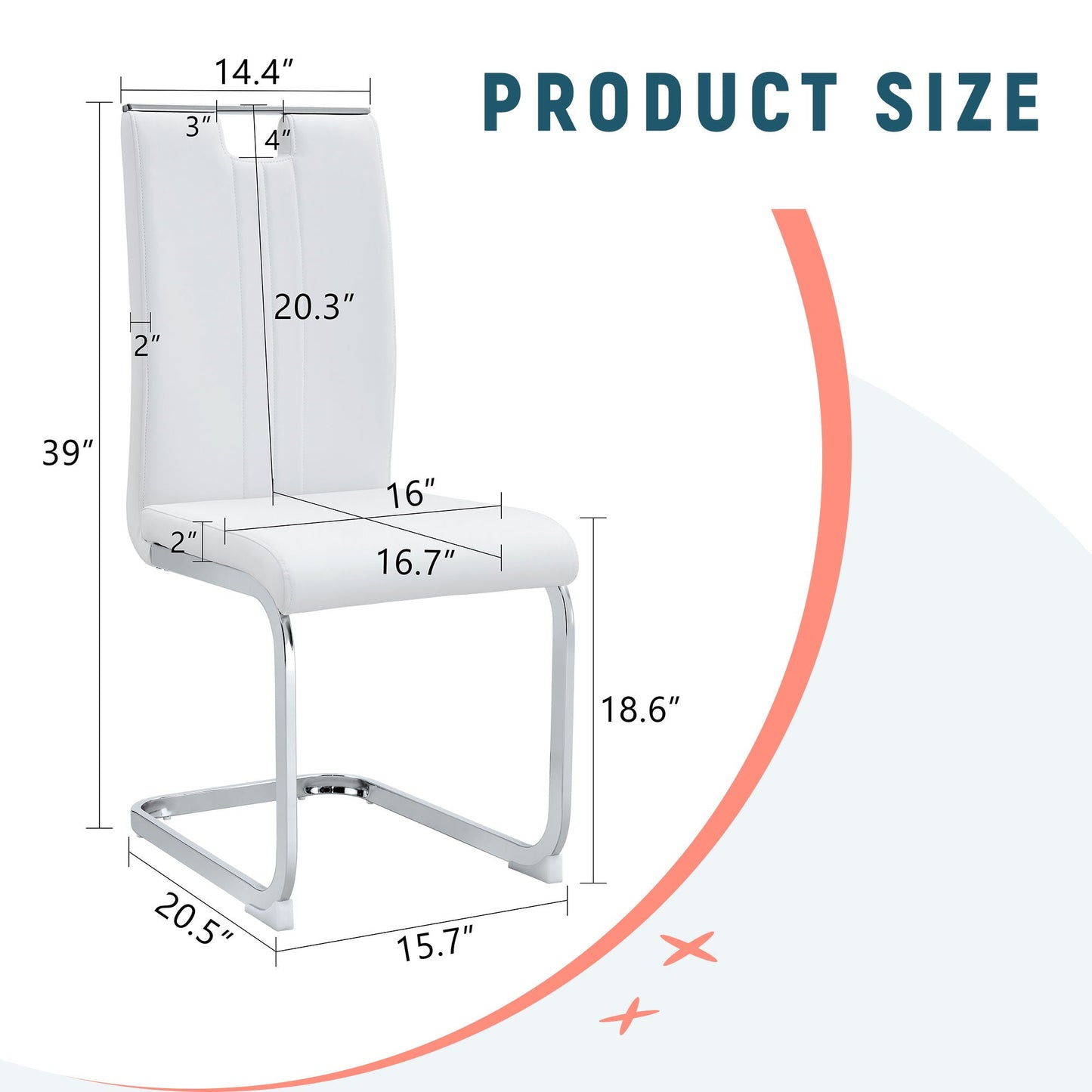 Bow Shaped Chairs, Ergonomic Design, Non Slip Base