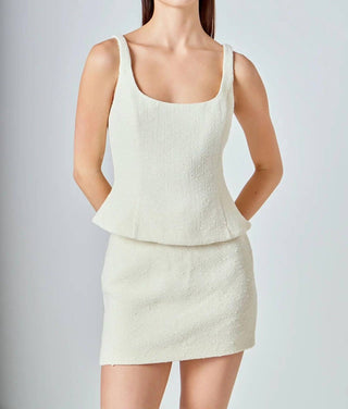 2.7 August Apparel - Tweed Skinny Strap Tank Top