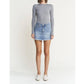 Mica Denim - Raw Hem Denim Mini Skirt