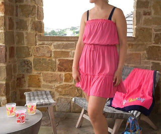 Elan - Strapless Ruffle Hem Mini Dress