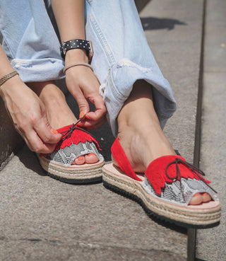 Numa By Spanians - Women's Fringes Wedge Sandal Narrow