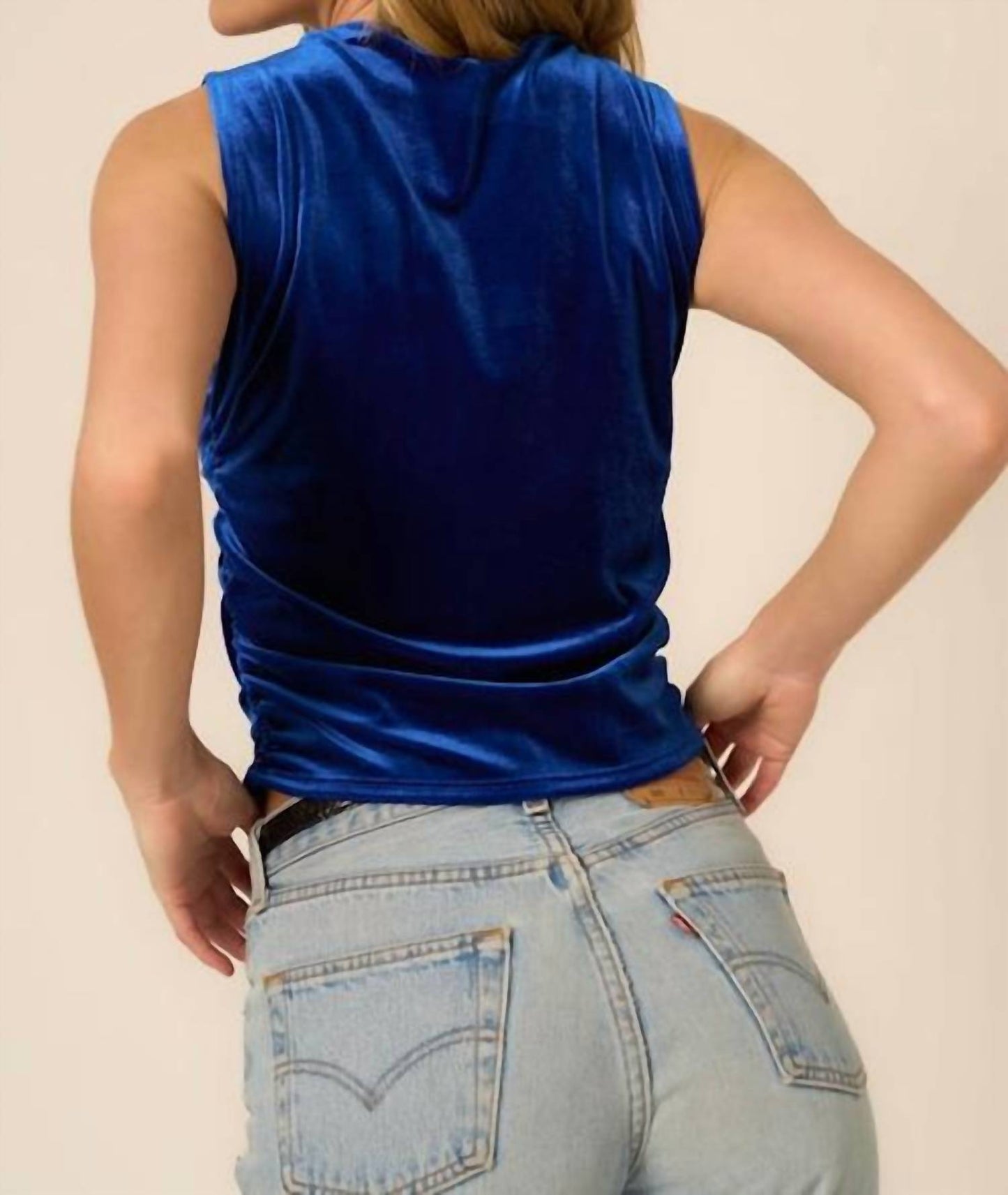 Project Social T - On Repeat Ruched Side Velvet Tank Top