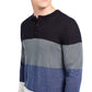 DKNY Men's Colorblocked Henley Sweater Navy Size Small