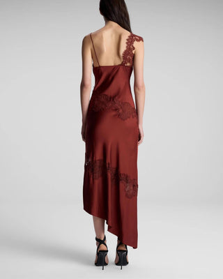 A.L.C. - STELLA SATIN AND LACE MIDI DRESS