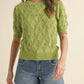 &Merci - embroidered flower short sleeve sweater