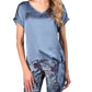 Frank Lyman - Woven V-neck Short Sleeve Top