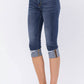 Judy Blue - Destroyed Cuffed Mid-Rise Skinny Capri