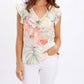 Frank Lyman - V-neck Floral Pullover