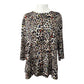 A La Carte - Women's Detachable Cowl Neck Animal Print Top